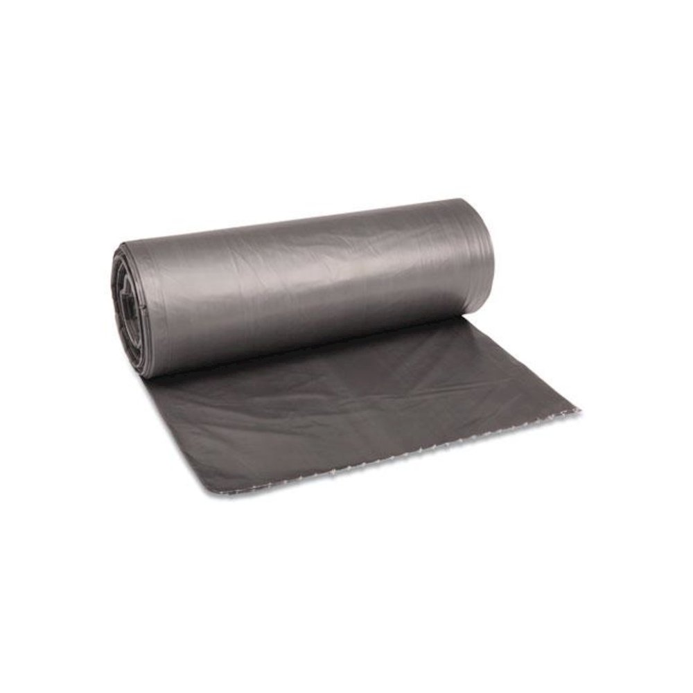 Low-Density Waste Can Liners, 60 gal, 1.1 mil, 38" x 58", Gray, Perforated Roll, 20 Bags/Roll, 5 Rolls/Carton. Picture 1