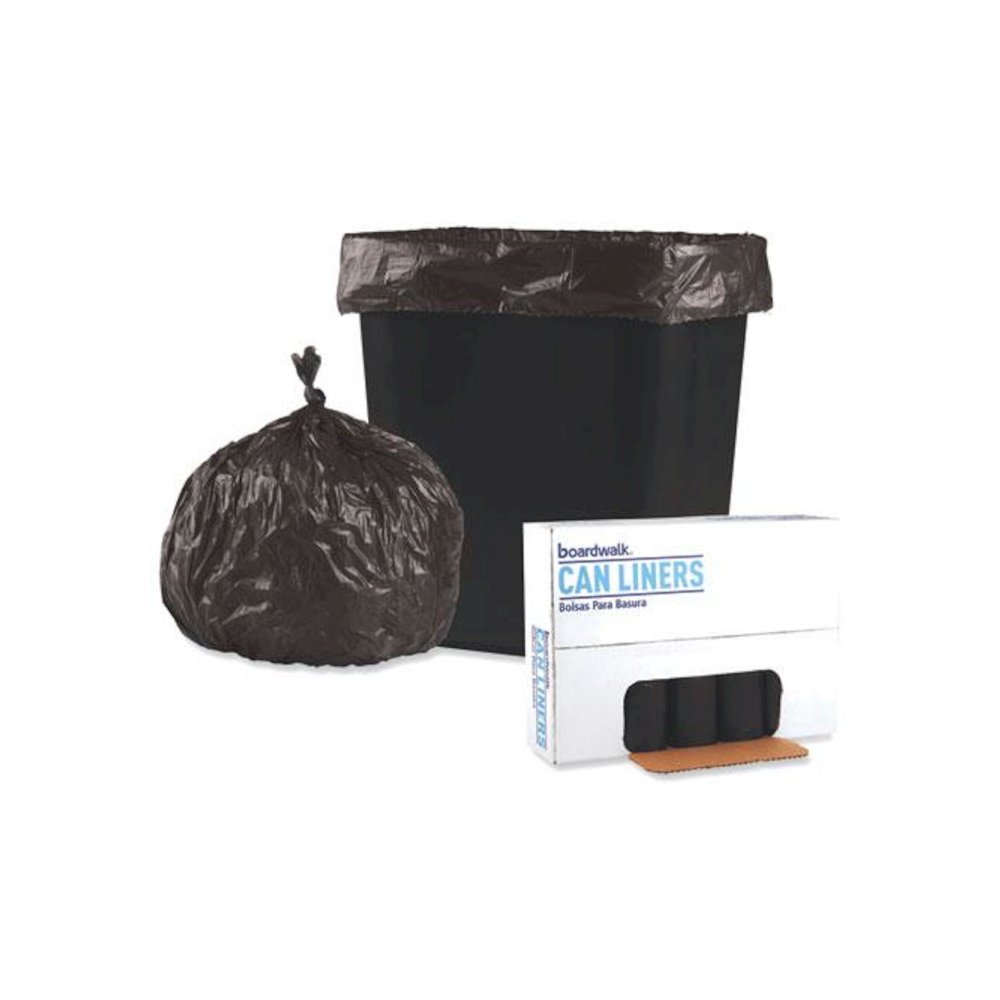 Low-Density Waste Can Liners, 16 gal, 0.35 mil, 24" x 32", Black, Perforated Roll, 50 Bags/Roll, 10 Rolls/Carton. Picture 4