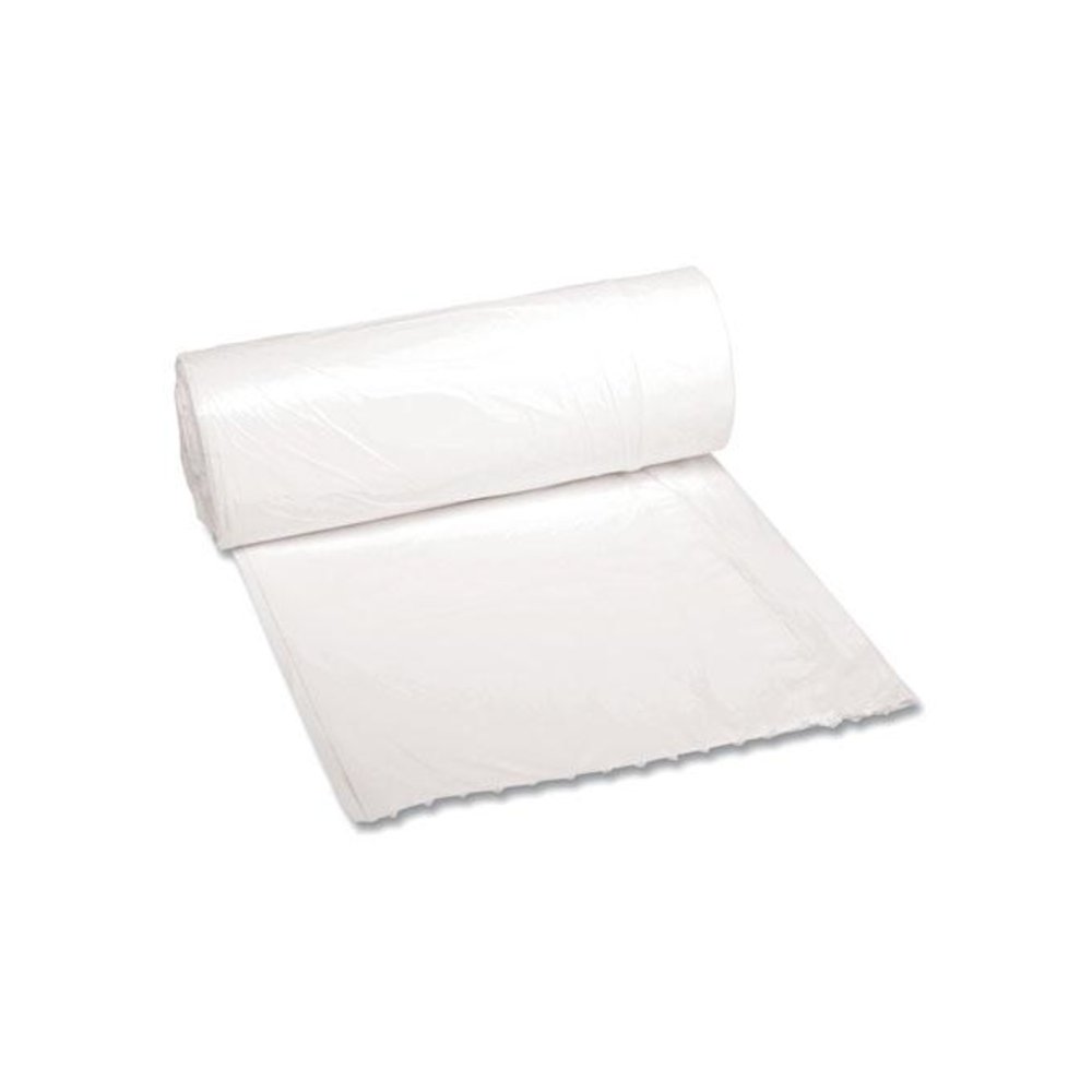 Low-Density Waste Can Liners, 10 gal, 0.4 mil, 24" x 23", White, Perforated Roll, 25 Bags/Roll, 20 Rolls/Carton. Picture 1