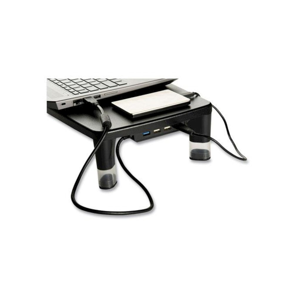 Monitor Stand MS100B, 21.6 x 9.4 x 2.7 to 3.9, Black/Clear, Supports 33 lb. Picture 6