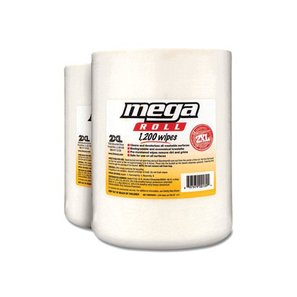 Gym Wipes Mega Roll Refill, 8 x 8, Unscented, White, 1,200/Roll, 2 Rolls/Carton. Picture 3
