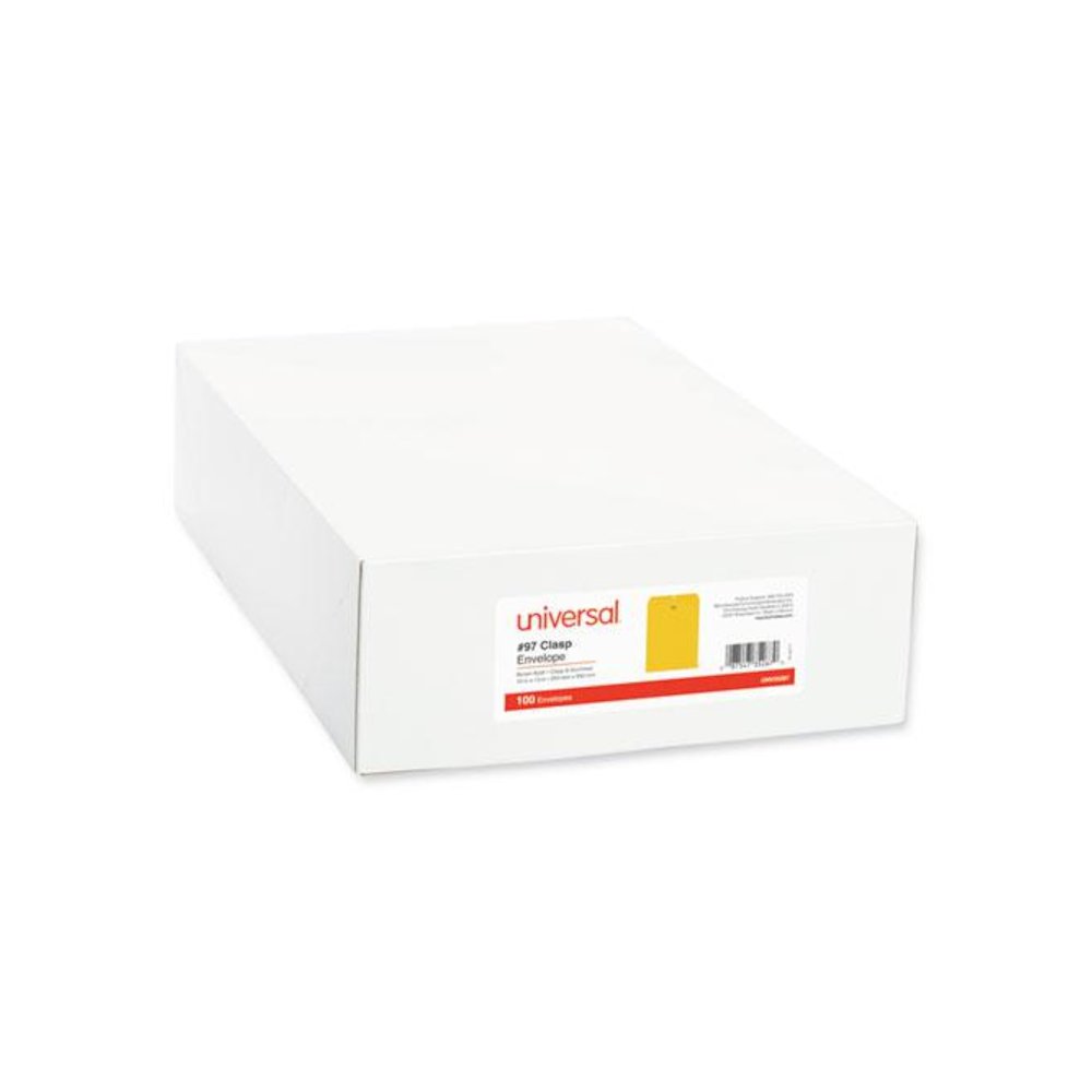 Kraft Clasp Envelope, 28 lb Bond Weight Kraft, #97, Square Flap, Clasp/Gummed Closure, 10 x 13, Brown Kraft, 100/Box. Picture 4