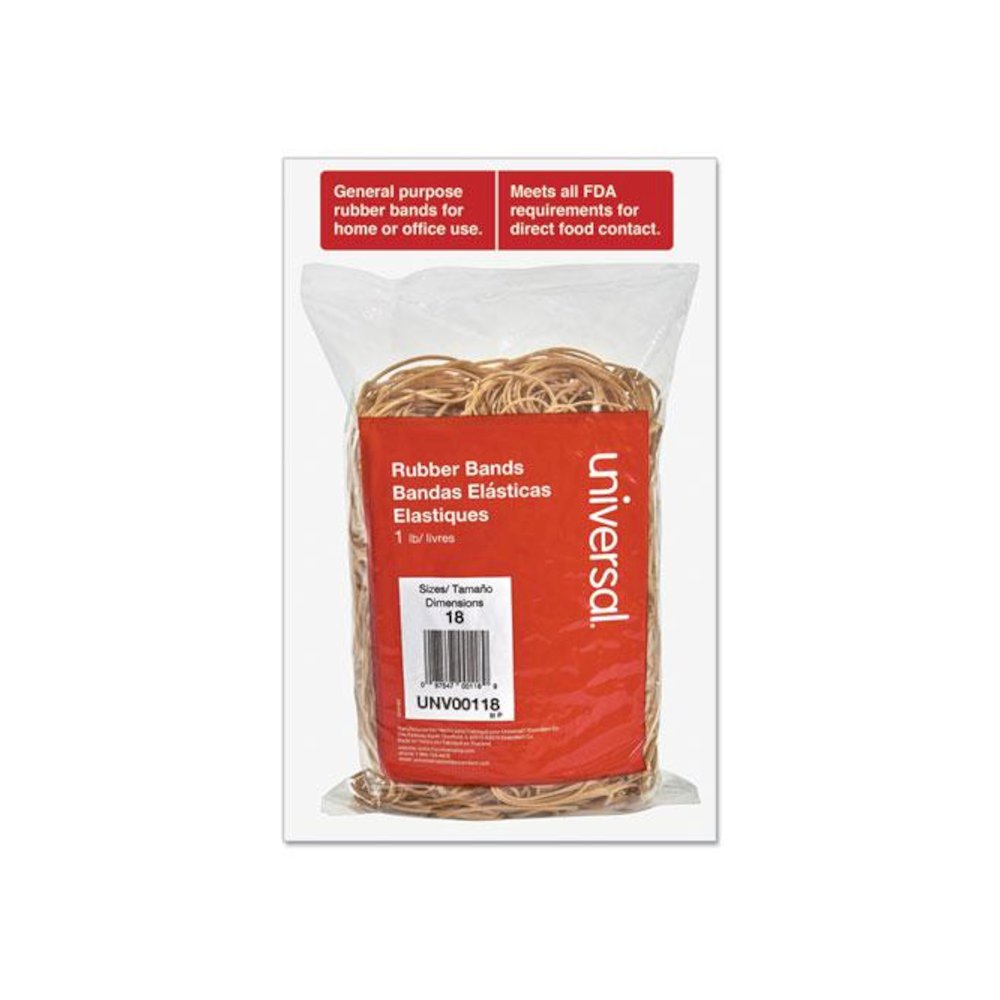 Rubber Bands, Size 18, 0.04" Gauge, Beige, 1 lb Box, 1,600/Pack. Picture 3