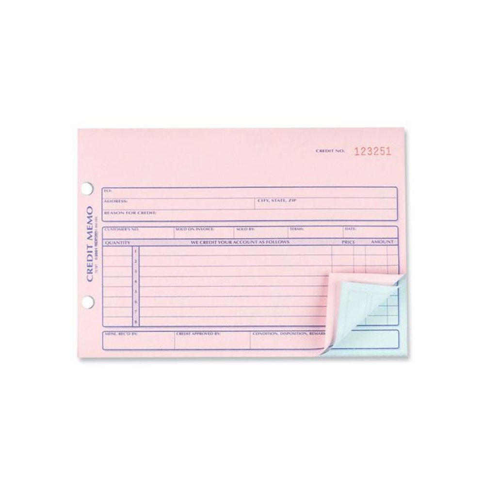 Credit Memo Book, Three-Part Carbonless, 5.5 x 7.88, 50 Forms Total. Picture 3