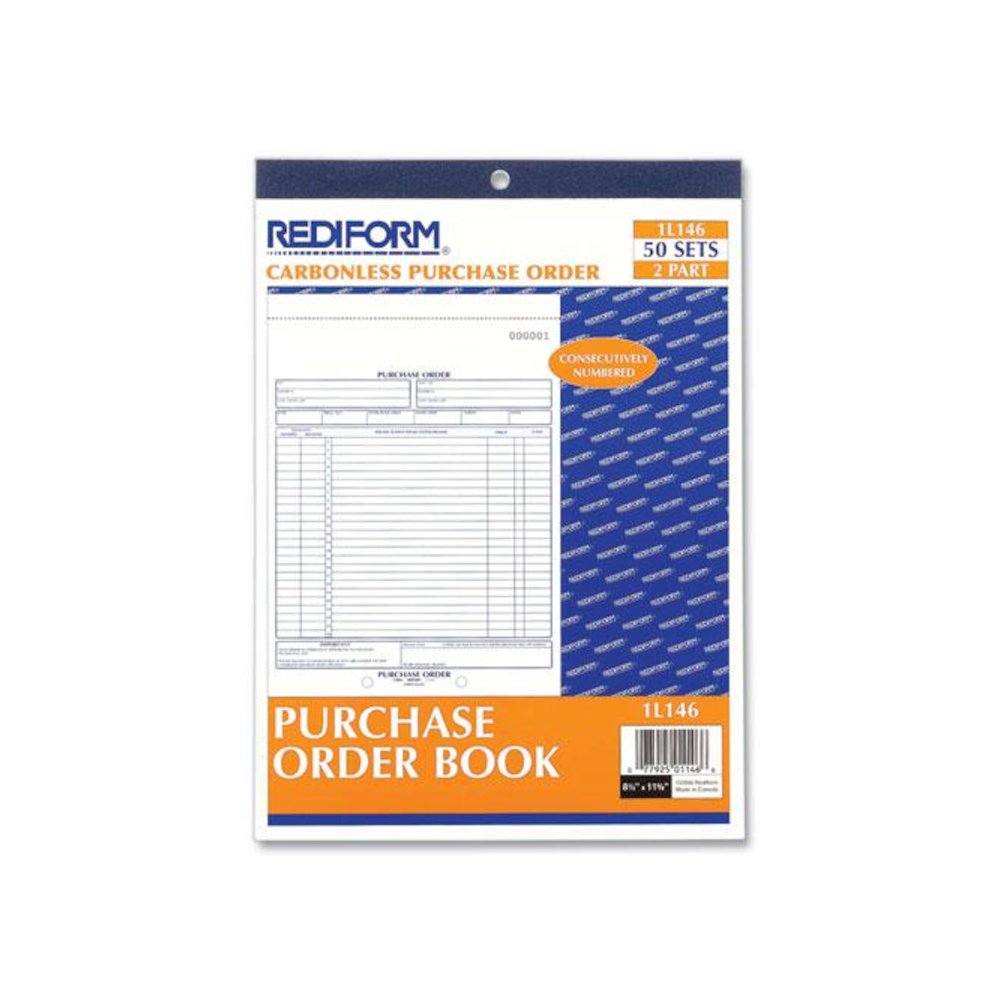 Purchase Order Book, 17 Lines, Two-Part Carbonless, 8.5 x 11, 50 Forms Total. Picture 2