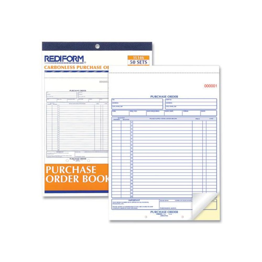 Purchase Order Book, 17 Lines, Two-Part Carbonless, 8.5 x 11, 50 Forms Total. Picture 3