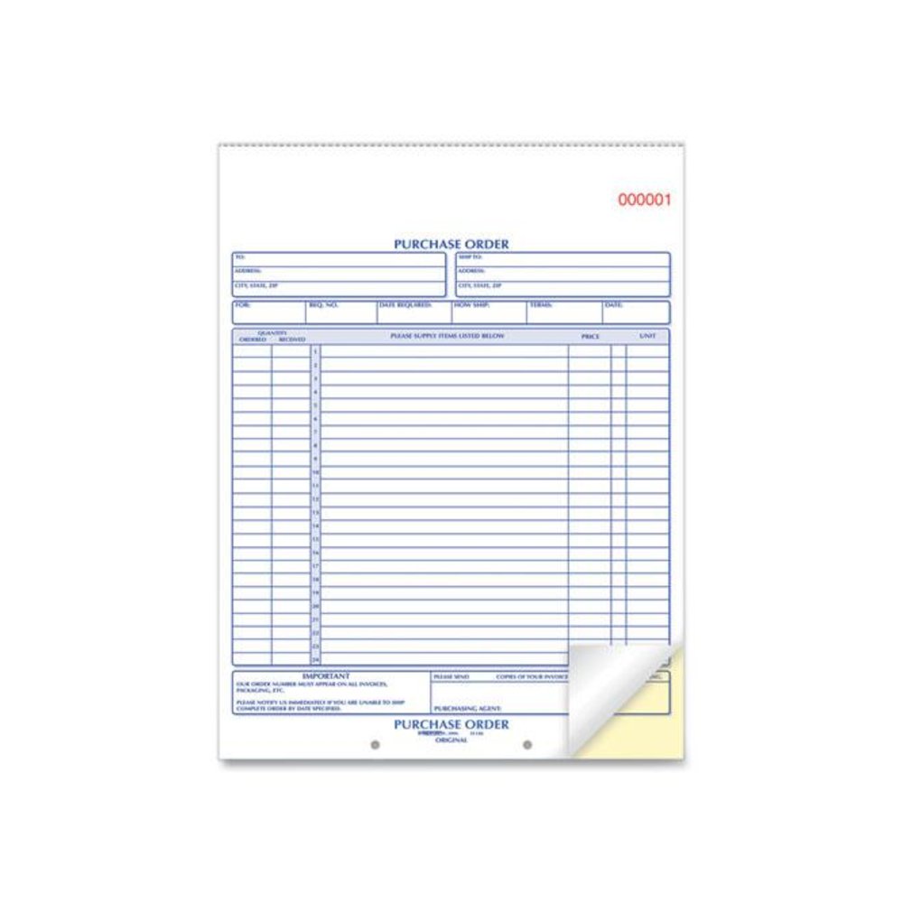 Purchase Order Book, 17 Lines, Two-Part Carbonless, 8.5 x 11, 50 Forms Total. Picture 4