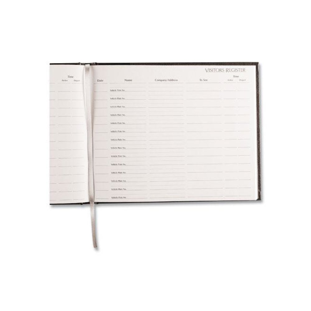 Hardcover Visitor Register Book, Black Cover, 9.78 x 8.5 Sheets, 128 Sheets/Book. Picture 4