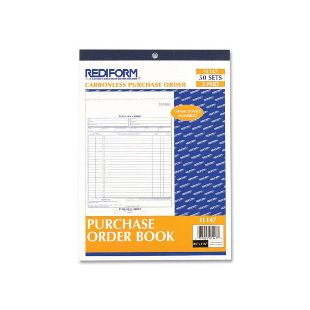 Purchase Order Book, 17 Lines, Three-Part Carbonless, 8.5 x 11, 50 Forms Total. Picture 2