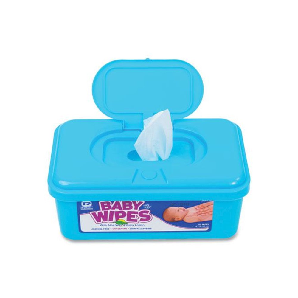 Baby Wipes Tub, Unscented, White, 80/Tub, 12 Tubs/Carton. Picture 6