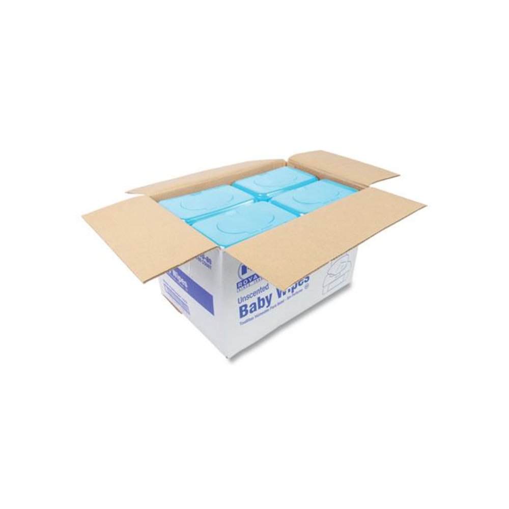 Baby Wipes Tub, Unscented, White, 80/Tub, 12 Tubs/Carton. Picture 2