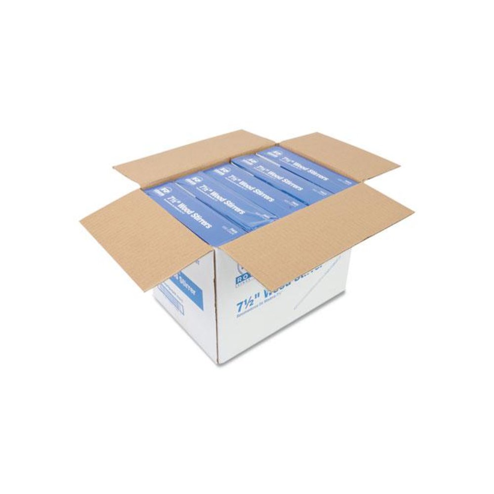 Wood Stir Sticks, 7.5" Long, 500/Box, 10 Boxes/Carton. Picture 2