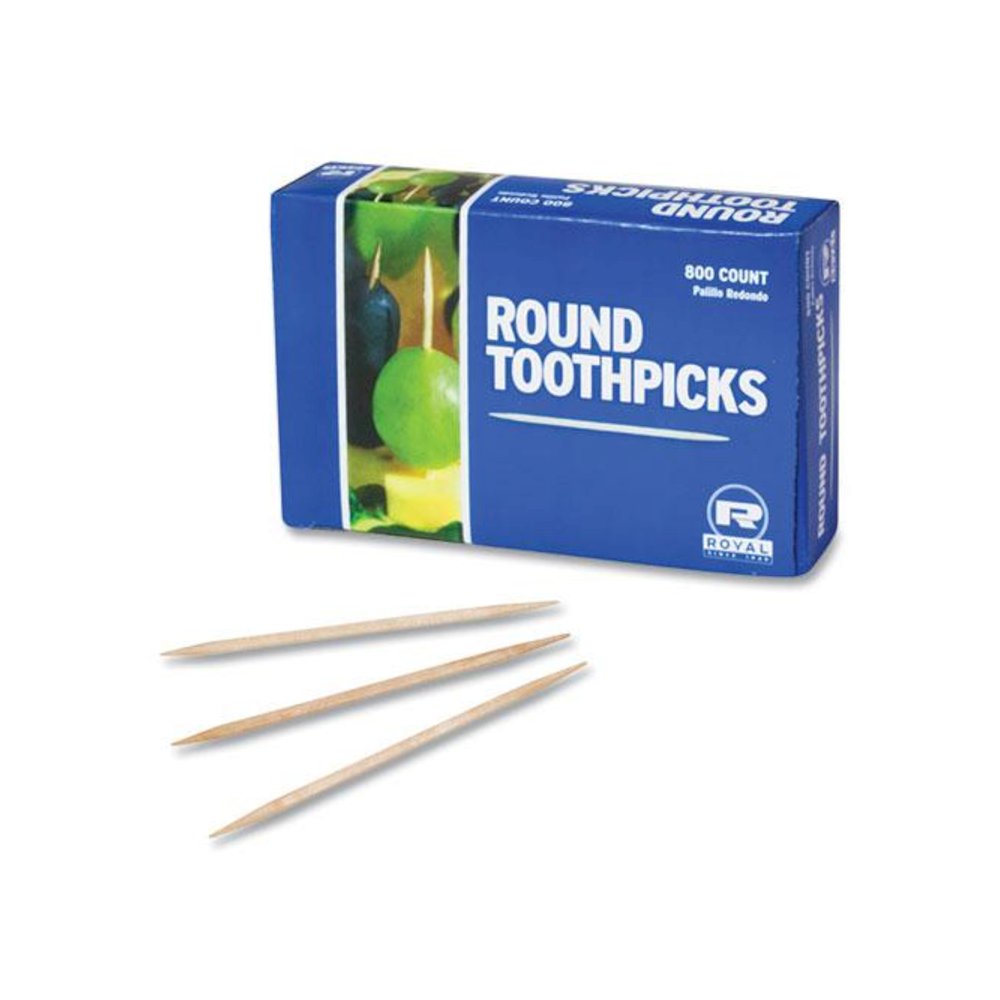 Round Wood Toothpicks, 2.5", Natural, 800/Box, 24 Boxes/Case, 5 Cases/Carton. Picture 3