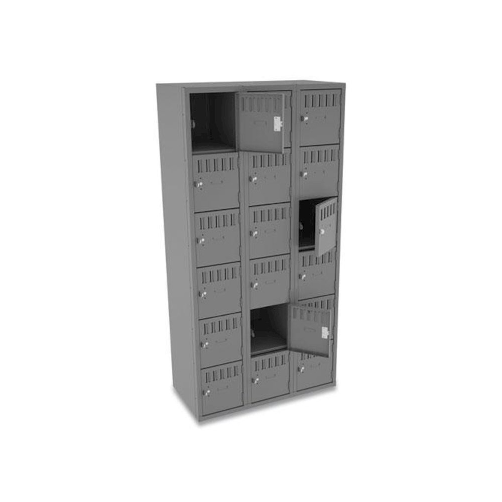 Box Compartments, Triple Stack, 36w x 18d x 72h, Medium Gray. Picture 2