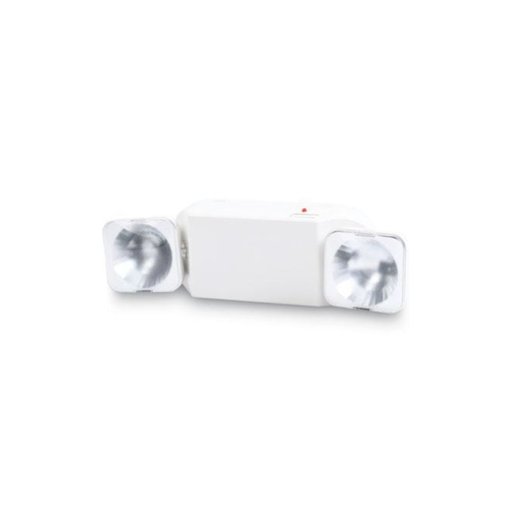 Swivel Head Twin Beam Emergency Lighting Unit, 12.75w x 4d x 5.5"h, White. Picture 1