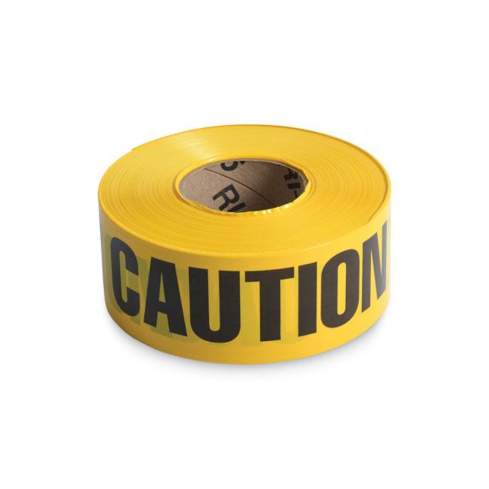 Caution Barricade Safety Tape, 3" x 1,000 ft, Black/Yellow. Picture 3