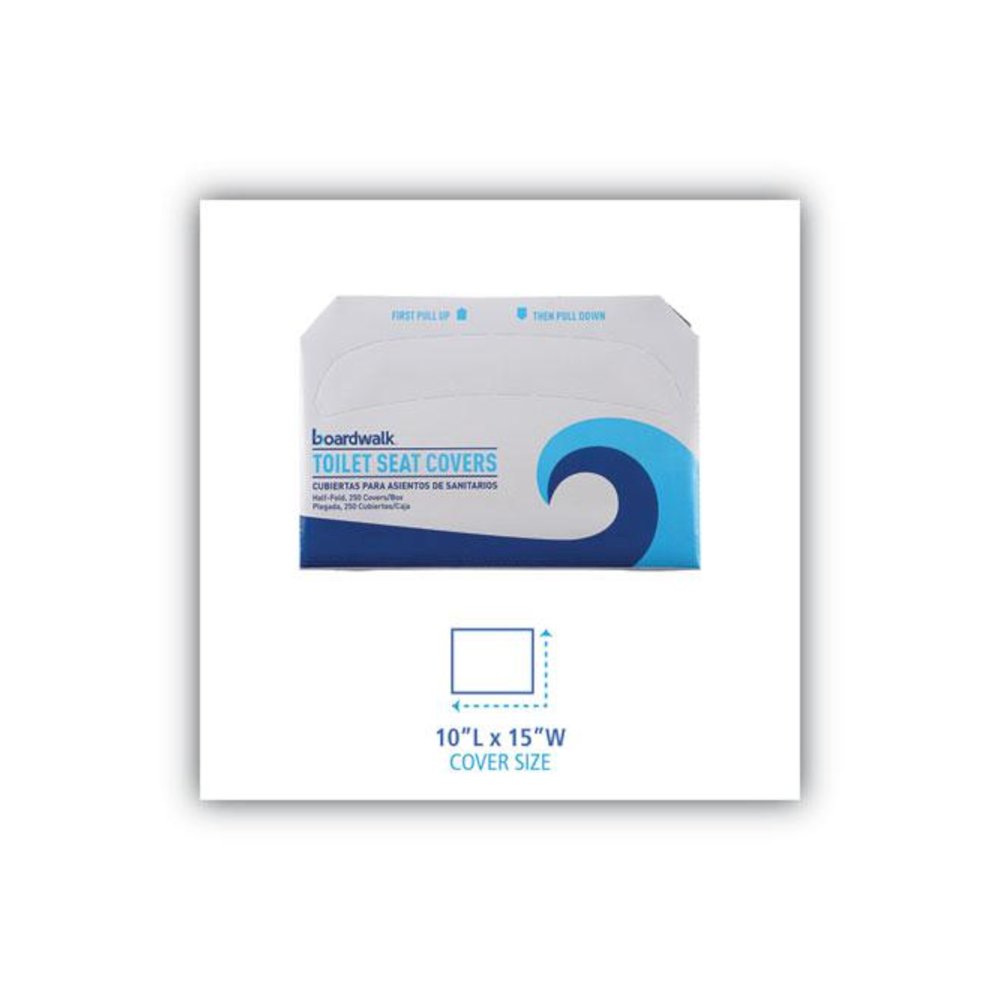 Premium Half-Fold Toilet Seat Covers, 14.17 x 16.73, White, 250/Sleeve, 10 Sleeves/Carton. Picture 3