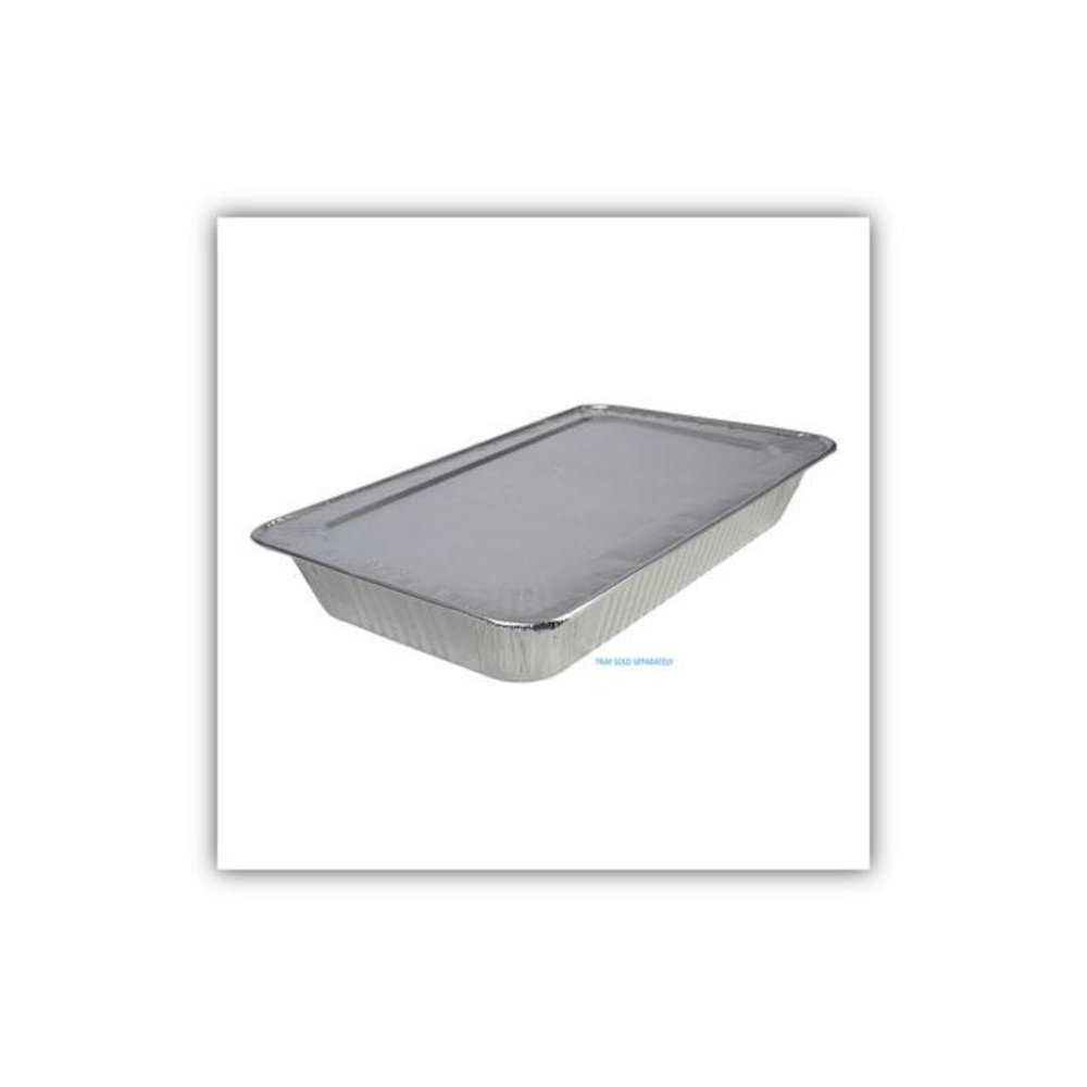 Aluminum Steam Table Pan Lids, Fits Full-Size Deep Pan, 380 Gauge, 0.63" Deep, 12.88 x 20.81, 50/Carton. Picture 5