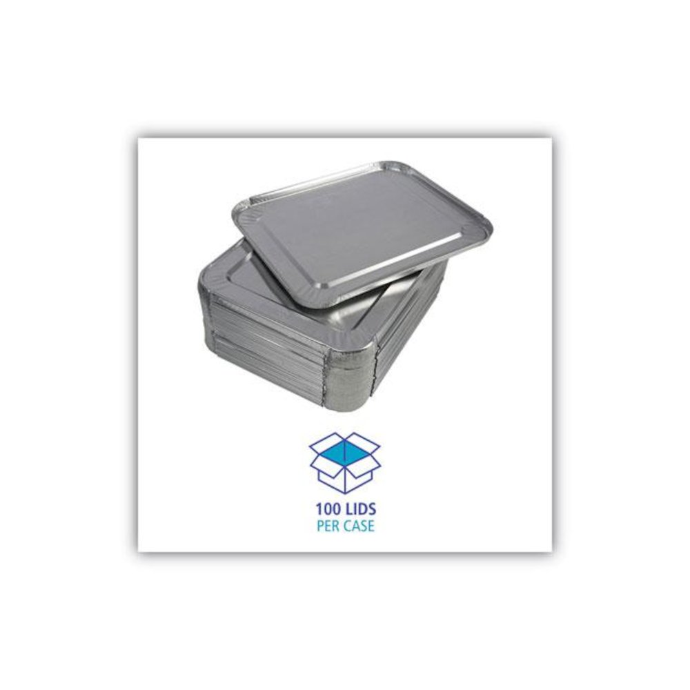 Aluminum Steam Table Pan Lids, Fits Half-Size Deep Pan, 290 Gauge, 0.63" Deep, 10.5 x 12.81, 100/Carton. Picture 6