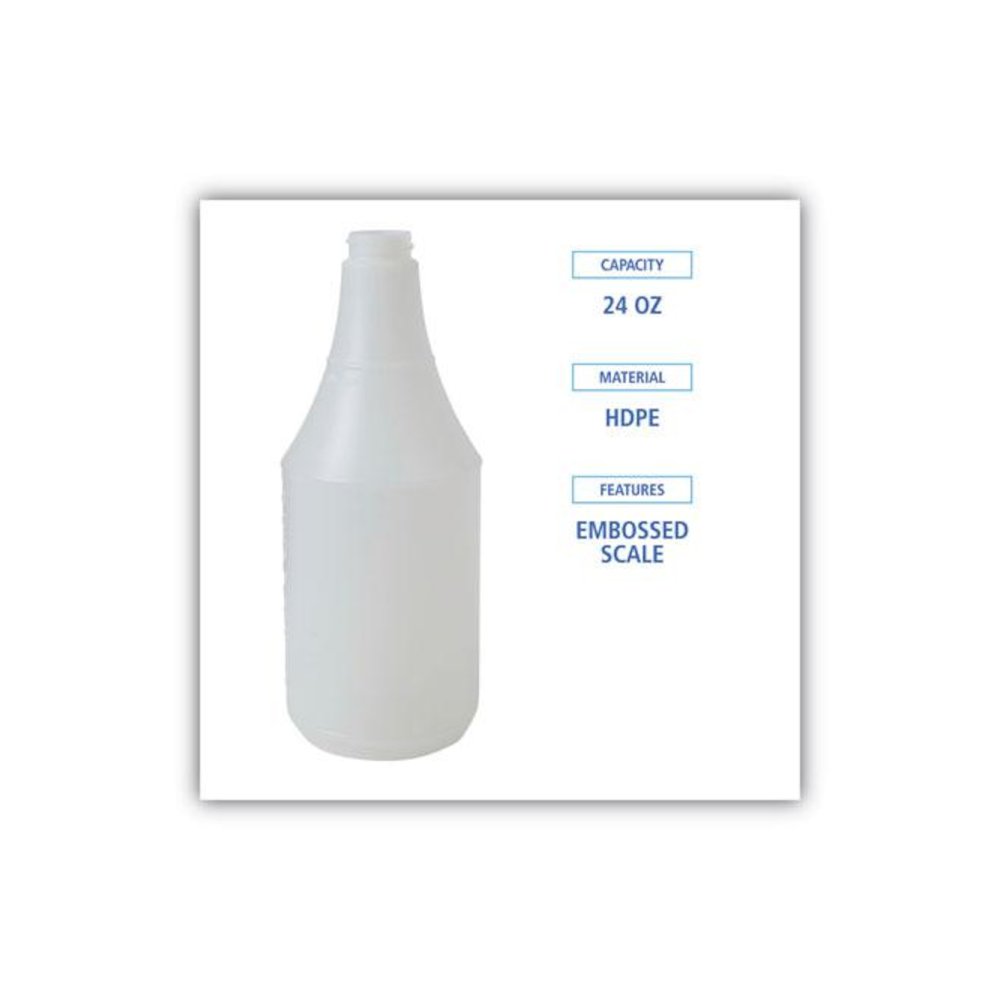 Embossed Plastic Spray Bottle, 24 oz, Clear, 24/Carton. Picture 2