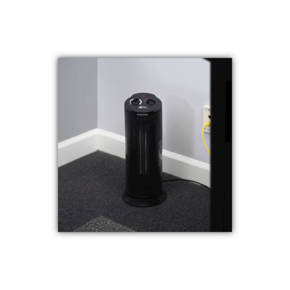 Mini Tower Ceramic Heater, 1,500 W, 7.37 x 7.37 x 17.37, Black. Picture 5