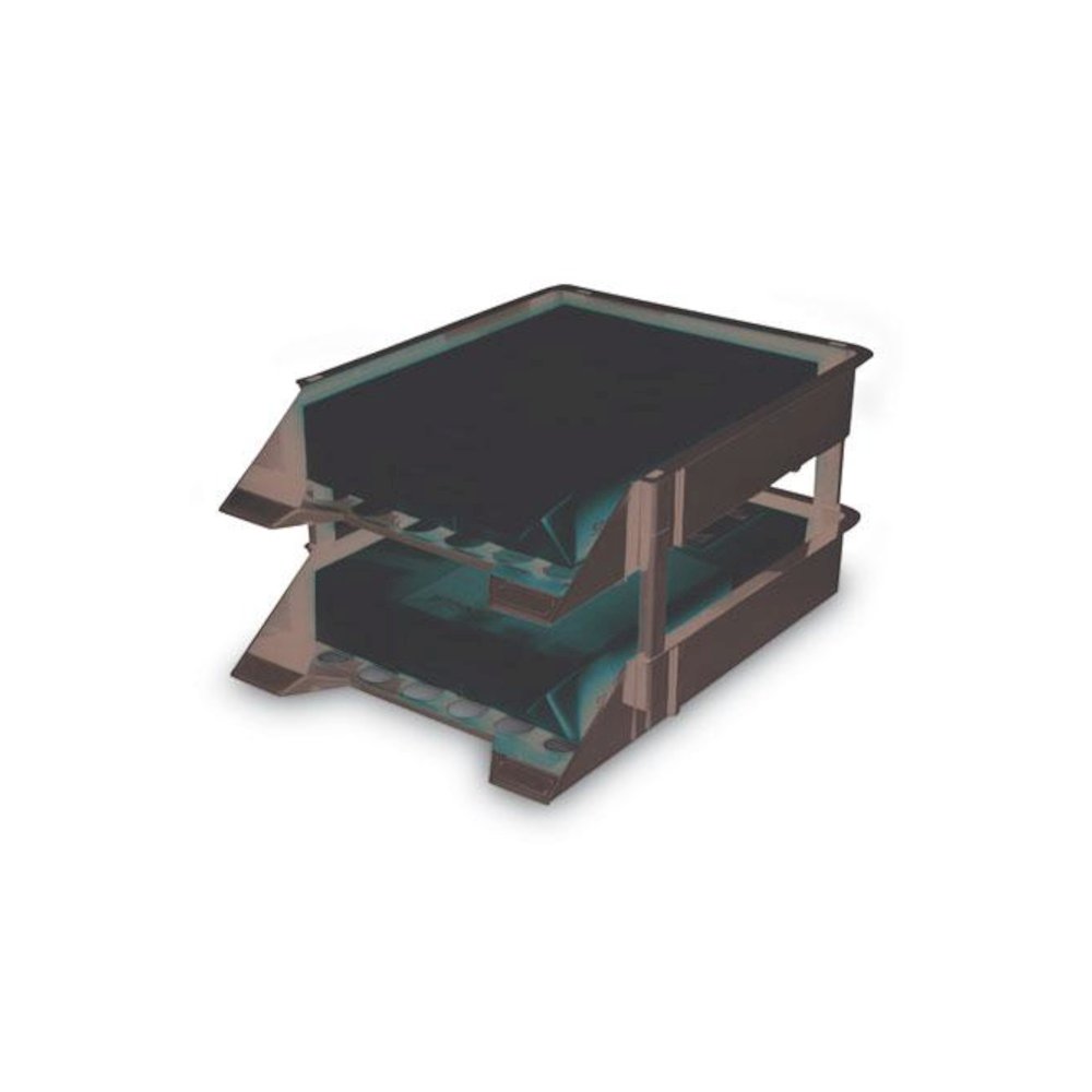 SuperTray Countertop Tray Set, 2 Sections, Letter to Legal Size Files, 11" x 14.88" x 2.5", Black, 2/Pack. Picture 4