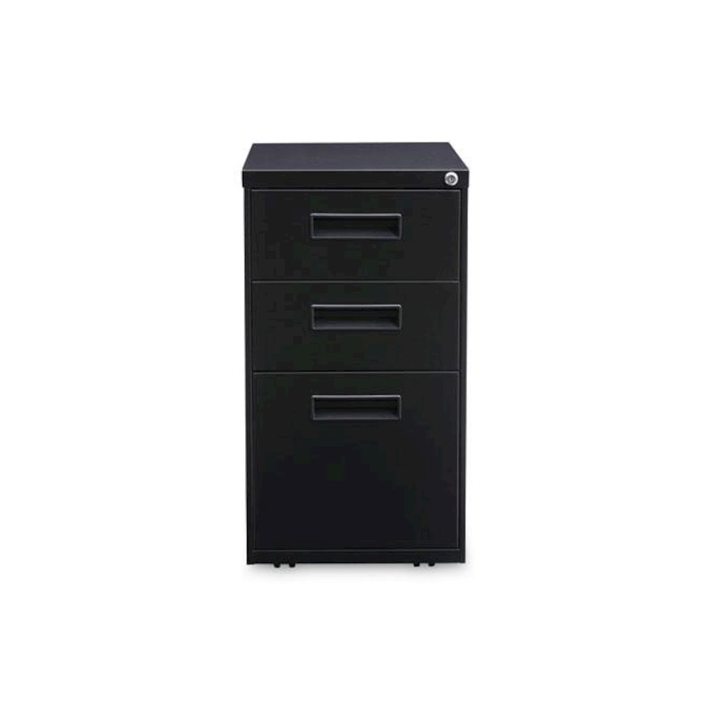 File Pedestal, Left or Right, 3-Drawers: Box/Box/File, Legal/Letter, Black, 14.96" x 19.29" x 27.75". Picture 2