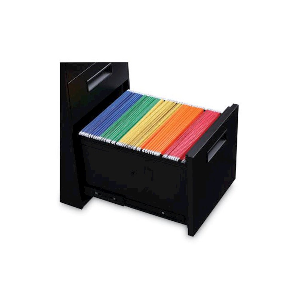 File Pedestal, Left or Right, 3-Drawers: Box/Box/File, Legal/Letter, Black, 14.96" x 19.29" x 27.75". Picture 6