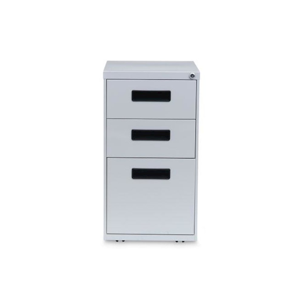 File Pedestal, Left or Right, 3-Drawers: Box/Box/File, Legal/Letter, Light Gray, 14.96" x 19.29" x 27.75". Picture 2