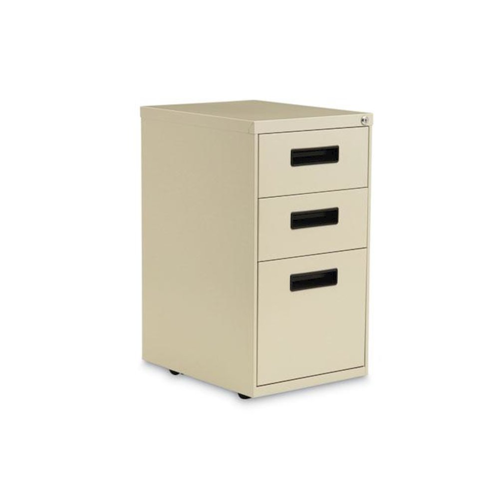 File Pedestal, Left or Right, 3-Drawers: Box/Box/File, Legal/Letter, Putty, 14.96" x 19.29" x 27.75". Picture 1