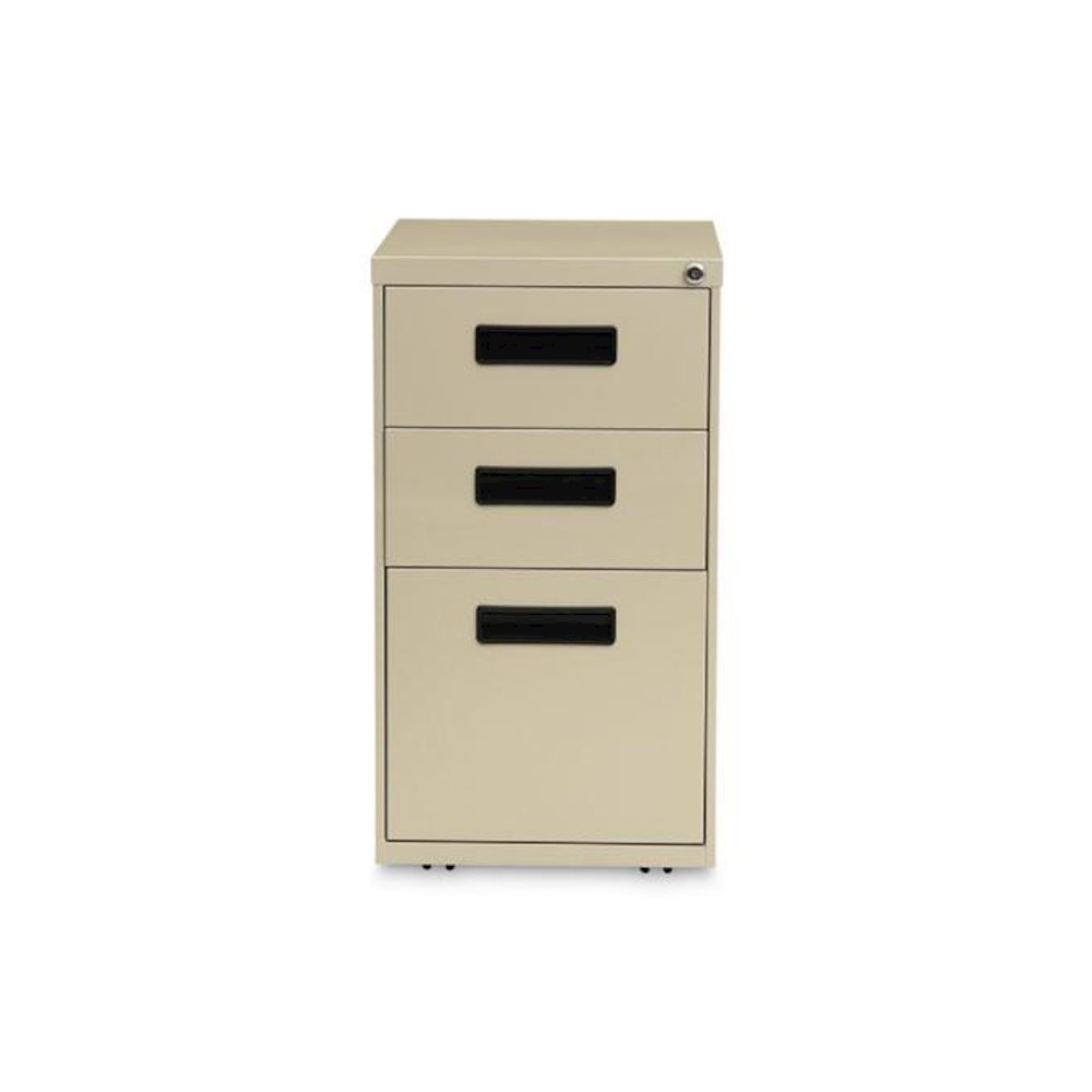 File Pedestal, Left or Right, 3-Drawers: Box/Box/File, Legal/Letter, Putty, 14.96" x 19.29" x 27.75". Picture 2
