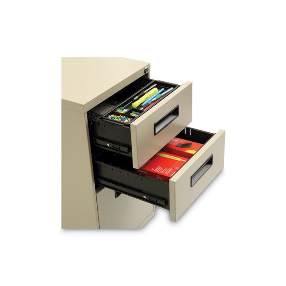 File Pedestal, Left or Right, 3-Drawers: Box/Box/File, Legal/Letter, Putty, 14.96" x 19.29" x 27.75". Picture 5
