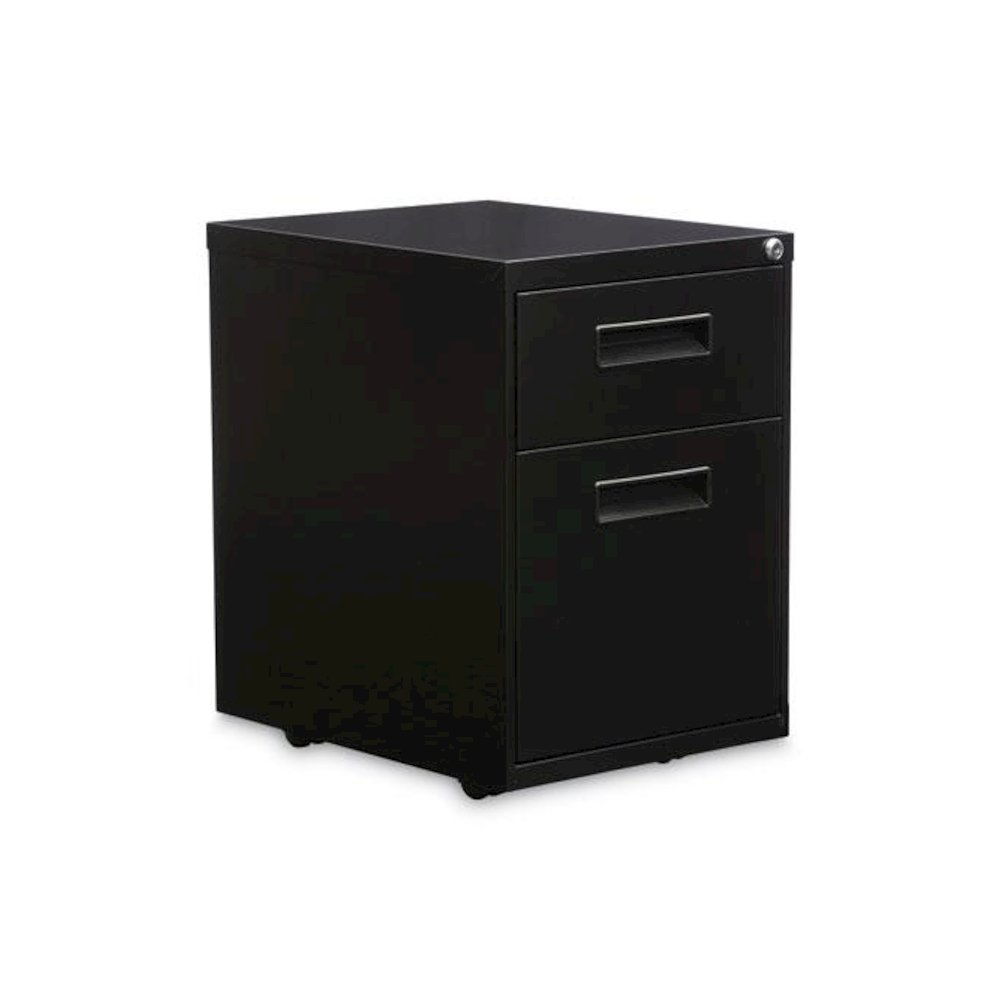 File Pedestal, Left or Right, 2-Drawers: Box/File, Legal/Letter, Black, 14.96" x 19.29" x 21.65". Picture 1
