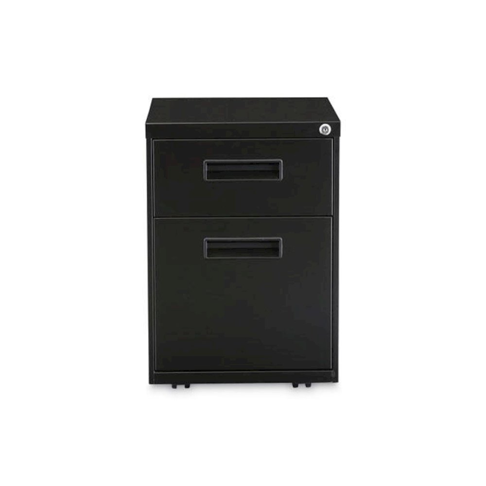 File Pedestal, Left or Right, 2-Drawers: Box/File, Legal/Letter, Black, 14.96" x 19.29" x 21.65". Picture 2