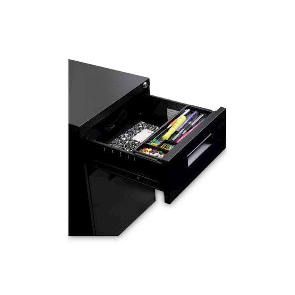 File Pedestal, Left or Right, 2-Drawers: Box/File, Legal/Letter, Black, 14.96" x 19.29" x 21.65". Picture 5