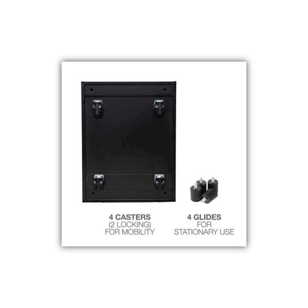 File Pedestal, Left or Right, 2-Drawers: Box/File, Legal/Letter, Black, 14.96" x 19.29" x 21.65". Picture 8