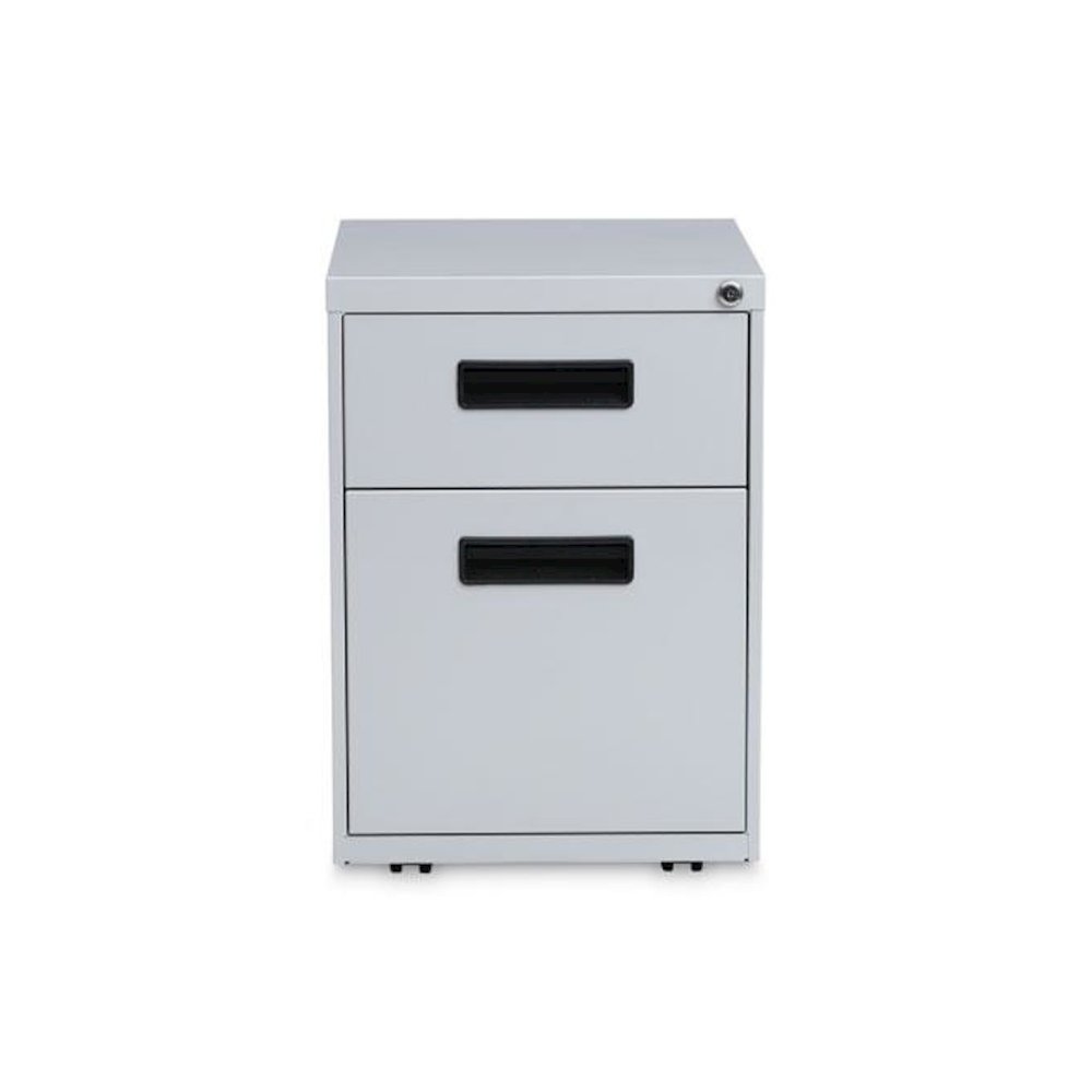 File Pedestal, Left or Right, 2-Drawers: Box/File, Legal/Letter, Light Gray, 14.96" x 19.29" x 21.65". Picture 2