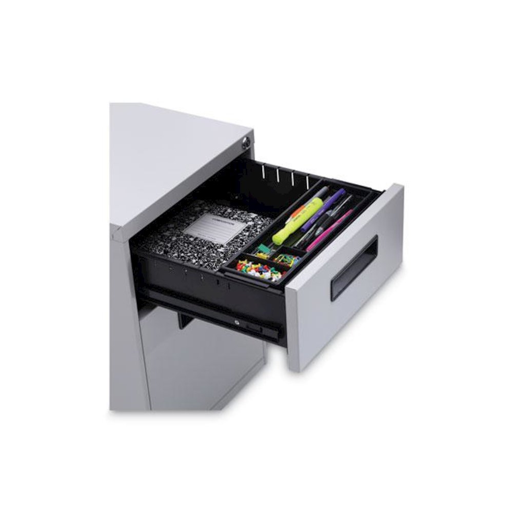 File Pedestal, Left or Right, 2-Drawers: Box/File, Legal/Letter, Light Gray, 14.96" x 19.29" x 21.65". Picture 5
