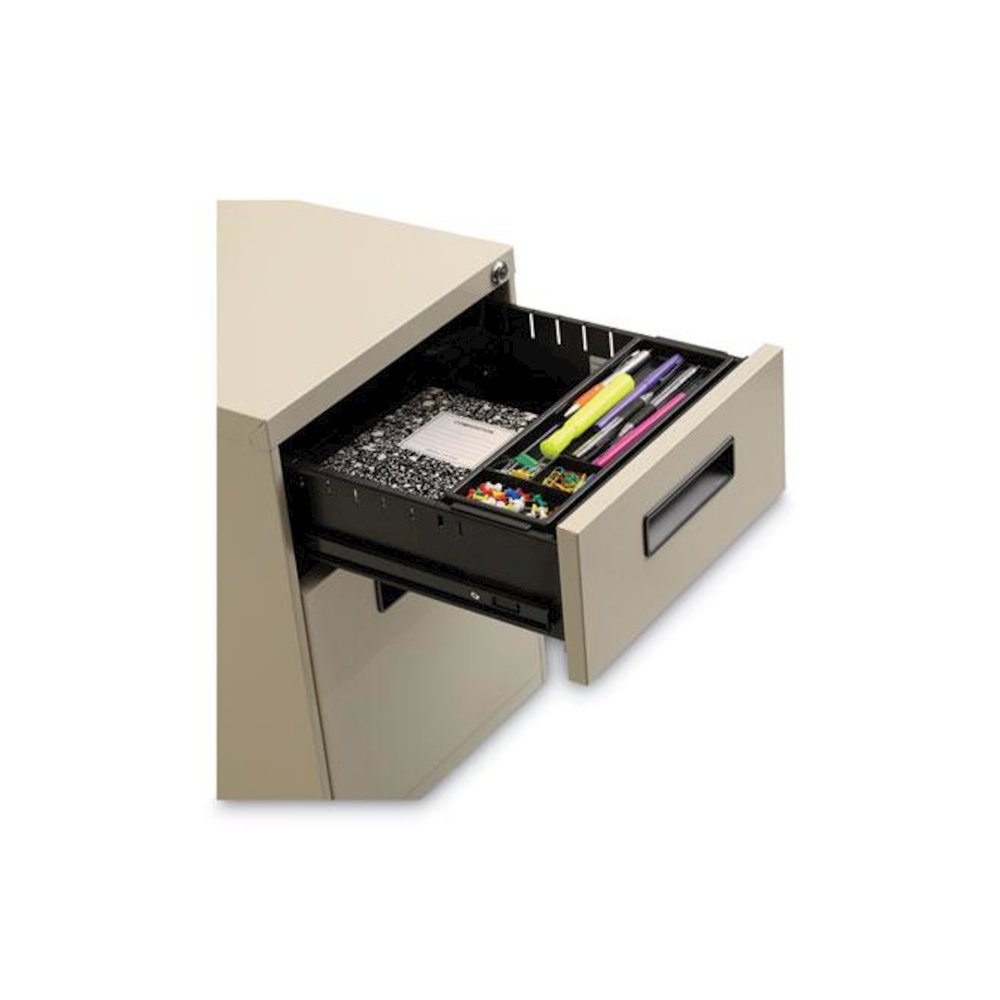 File Pedestal, Left or Right, 2-Drawers: Box/File, Legal/Letter, Putty, 14.96" x 19.29" x 21.65". Picture 5