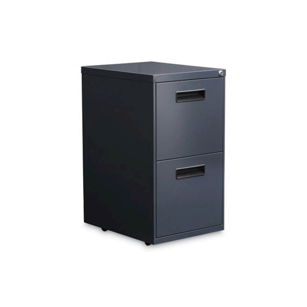 File Pedestal, Left or Right, 2 Legal/Letter-Size File Drawers, Charcoal, 14.96" x 19.29" x 27.75". Picture 1