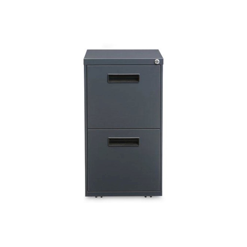 File Pedestal, Left or Right, 2 Legal/Letter-Size File Drawers, Charcoal, 14.96" x 19.29" x 27.75". Picture 2