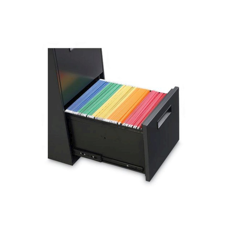 File Pedestal, Left or Right, 2 Legal/Letter-Size File Drawers, Charcoal, 14.96" x 19.29" x 27.75". Picture 6