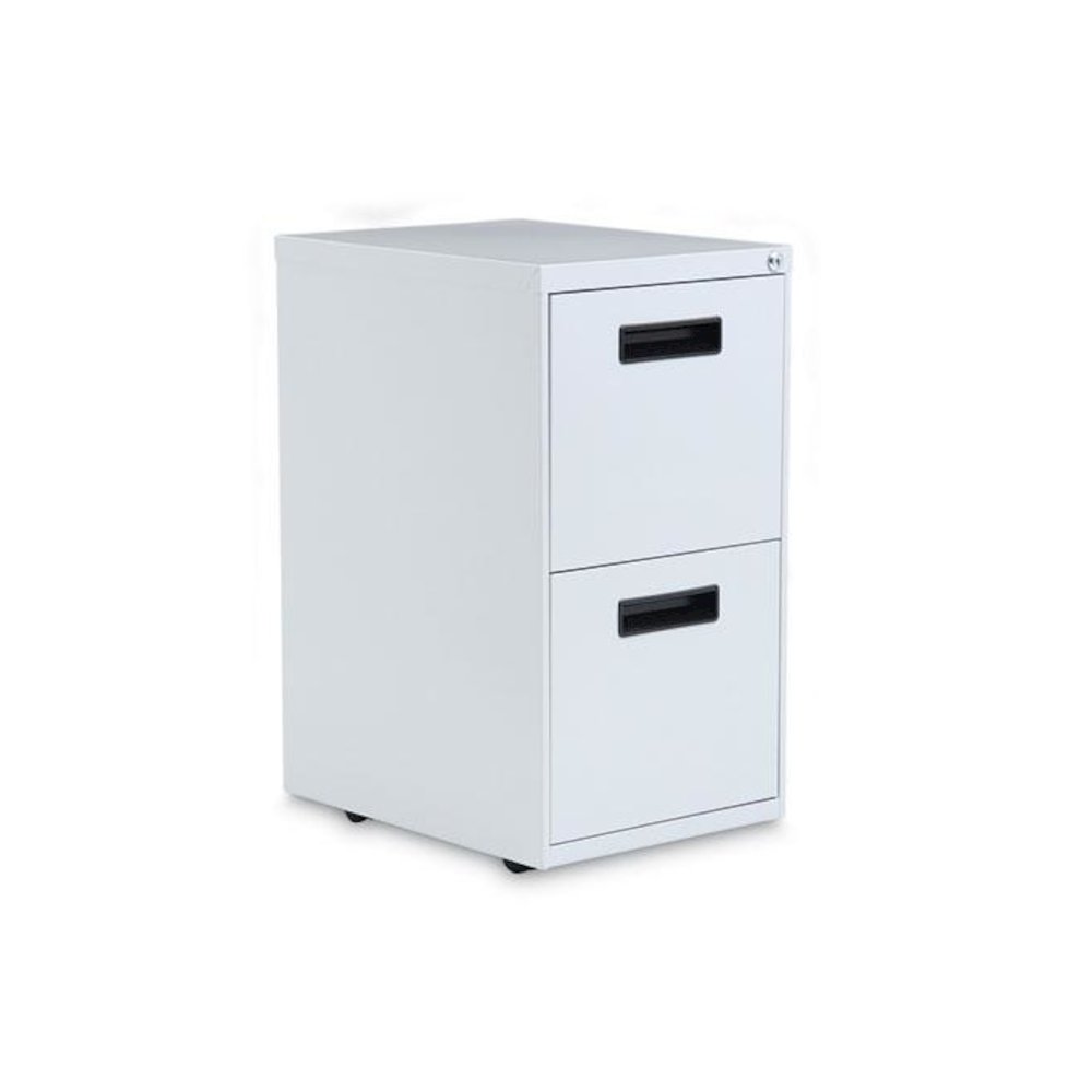 File Pedestal, Left or Right, 2 Legal/Letter-Size File Drawers, Light Gray, 14.96" x 19.29" x 27.75". Picture 1