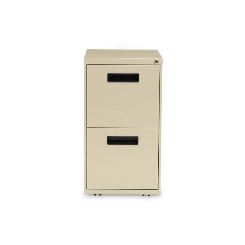 File Pedestal, Left or Right, 2 Legal/Letter-Size File Drawers, Putty, 14.96" x 19.29" x 27.75". Picture 2