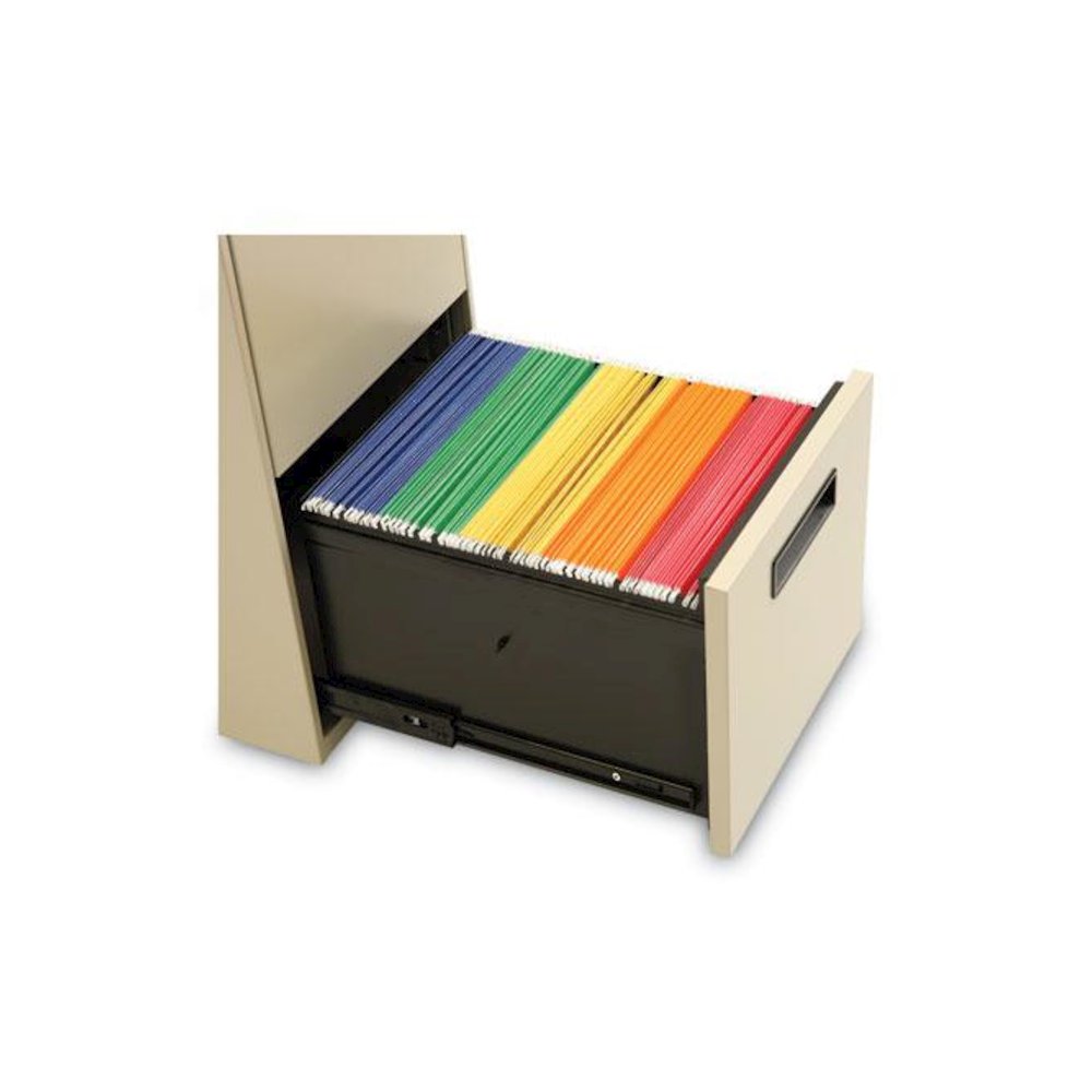 File Pedestal, Left or Right, 2 Legal/Letter-Size File Drawers, Putty, 14.96" x 19.29" x 27.75". Picture 6