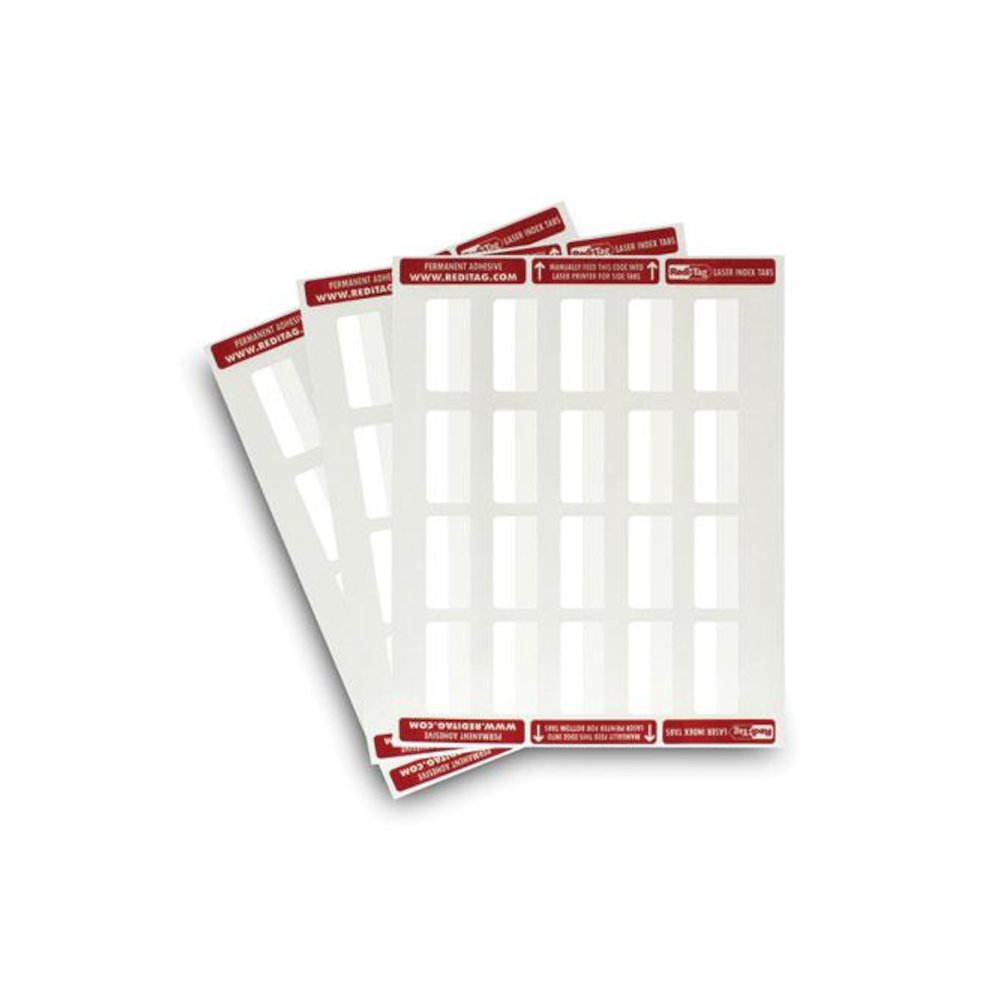 Laser Printable Index Tabs, 1/5-Cut, White, 2" Wide, 300/Pack. Picture 3