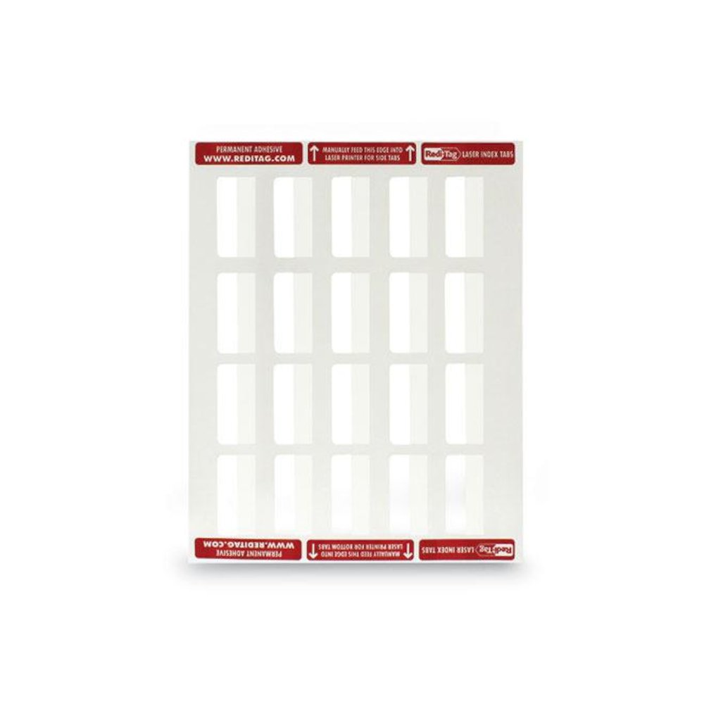 Laser Printable Index Tabs, 1/5-Cut, White, 2" Wide, 300/Pack. Picture 4