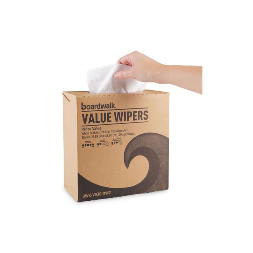DRC Wipers, 9.33 x 16.5, White, 100 Dispenser Packs, 9 Dispenser Packs/Carton. Picture 5