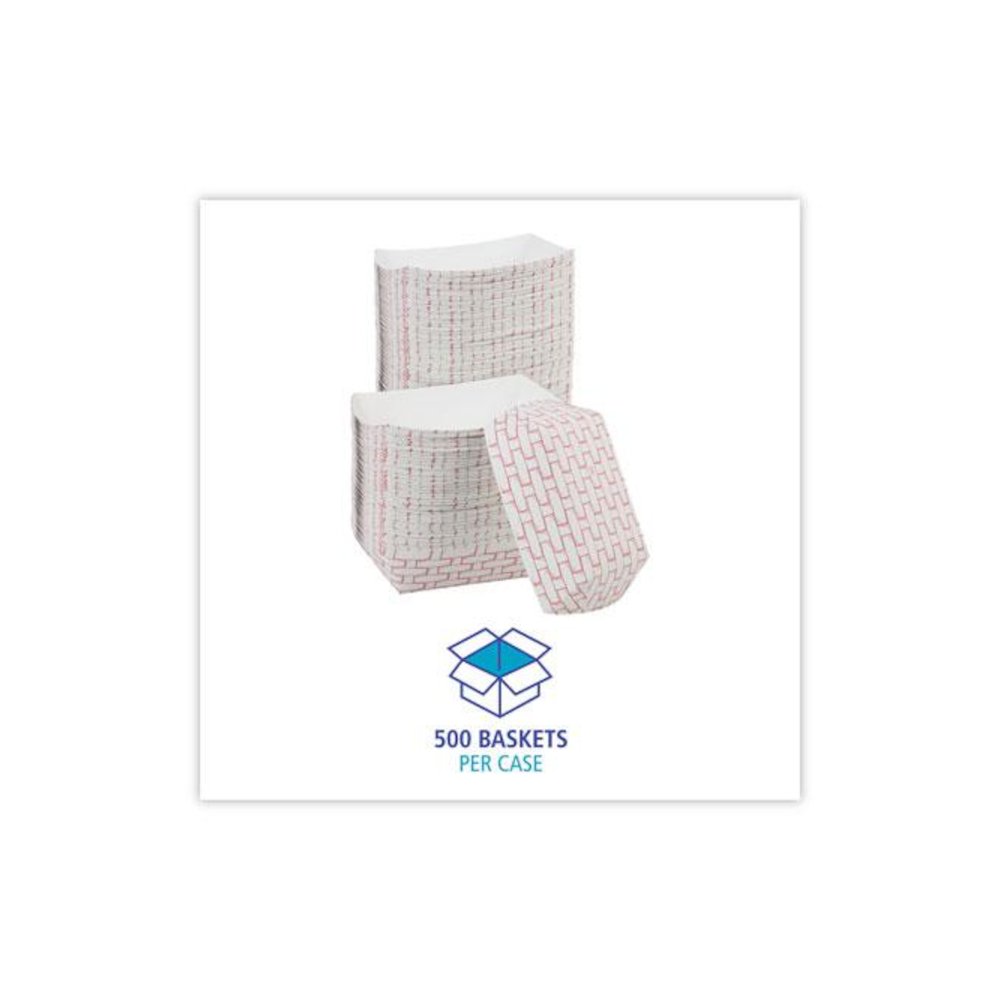 Paper Food Baskets, 2.5 lb Capacity, Red/White, 500/Carton. Picture 3