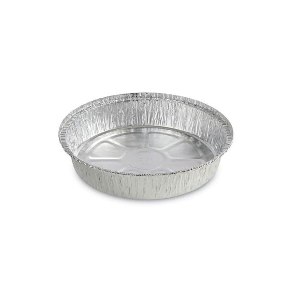 Round Aluminum To-Go Containers, 300 Gauge, 48 oz, 9" Diameter x 1.66" h, Silver, 500/Carton. Picture 1